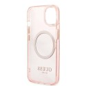 Guess GUHMP13MHTCMP iPhone 13 6,1" różowy/pink hard case Gold Outline Translucent MagSafe