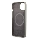 Guess GUHMP13MSPLG iPhone 13 6,1" szary/grey hard case Silicone Logo Plate MagSafe