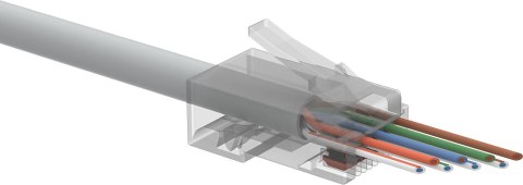 WTYK SIECIOWY KONEKTOR SOLARIX UNIWERSALNY EASY RJ45 CAT.5E UTP PRZELOTOWY SXRJ45-5E-UTP-EASY 100szt