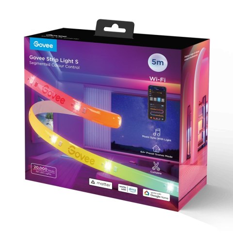 Govee Taśma LED Strip Light S 5m RGBIC, Wi-Fi, Bluetooth H612ACD1