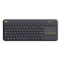 Logitech K400 Plus, klawiatura AA, US, multimedialny, 2.4 [GHz], bezprzewodowa, czarna