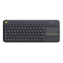 Logitech K400 Plus, klawiatura AA, US, multimedialny, 2.4 [GHz], bezprzewodowa, czarna