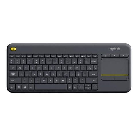 Logitech K400 Plus, klawiatura AA, US, multimedialny, 2.4 [GHz], bezprzewodowa, czarna