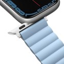 UNIQ pasek Revix Apple Watch Series 4/5/6/7/8/SE/SE2/Ultra 42/44/45mm. Reversible Magnetic biały-niebieski/white-blue