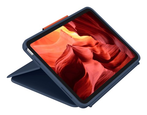 Logitech Rugged Combo 4 Touch QWERTZ Niemiecki Smart Connector Niebieski