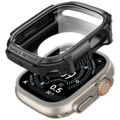 Etui Spigen Rugged Armor & Tempered Glass do Apple Watch Ultra 1 / 2 / 3 (49mm) czarny