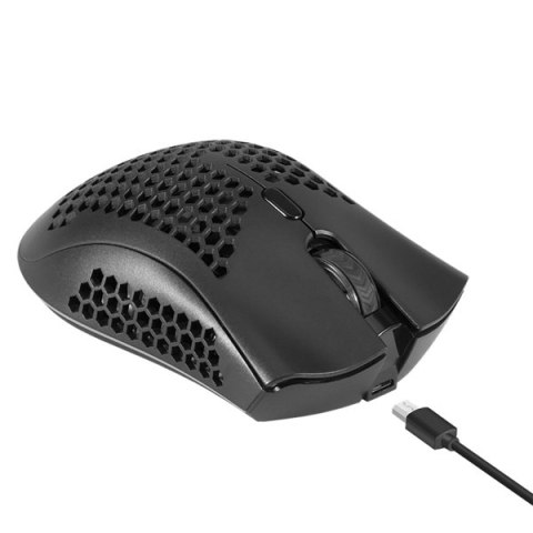 Defender Mysz Warlock GM-709L, 2400DPI, 2.4 [GHz], optyczna, 7kl., bezprzewodowa, czarna, 1 szt AA