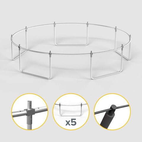 REBEL ACTIVE TRAMPOLINA PRO 12FT/366CM, SIATKA, DRABINKA RBA-8003