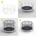 REBEL ACTIVE TRAMPOLINA PRO 12FT/366CM, SIATKA, DRABINKA RBA-8003