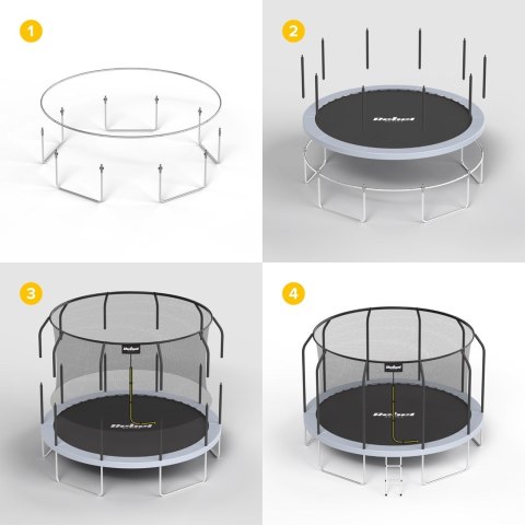 REBEL ACTIVE TRAMPOLINA PRO 12FT/366CM, SIATKA, DRABINKA RBA-8003