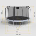 REBEL ACTIVE TRAMPOLINA PRO 12FT/366CM, SIATKA, DRABINKA RBA-8003