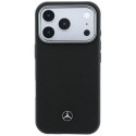 Etui Mercedes Leather Semi Wrap Grill Pattern MagSafe do iPhone 17 Pro czarny