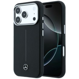 Etui Mercedes Leather Semi Wrap Iconic Line MagSafe do iPhone 17 Pro Max czarny