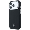 Etui Mercedes Leather Semi Wrap Iconic Line MagSafe do iPhone 17 Pro Max czarny