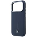 Etui Mercedes Leather Semi Wrap Iconic Line MagSafe do iPhone 17 Pro Max granatowy