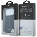Etui Mercedes Leather Semi Wrap Iconic Line MagSafe do iPhone 17 Pro Max granatowy