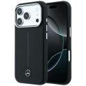 Etui Mercedes Leather Semi Wrap Iconic Line MagSafe do iPhone 17 Pro czarny
