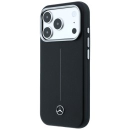 Etui Mercedes Leather Semi Wrap Iconic Line MagSafe do iPhone 17 Pro czarny