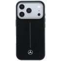 Etui Mercedes Leather Semi Wrap Iconic Line MagSafe do iPhone 17 Pro czarny
