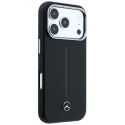 Etui Mercedes Leather Semi Wrap Iconic Line MagSafe do iPhone 17 Pro czarny