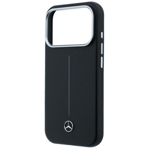 Etui Mercedes Leather Semi Wrap Iconic Line MagSafe do iPhone 17 Pro czarny