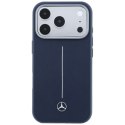 Etui Mercedes Leather Semi Wrap Iconic Line MagSafe do iPhone 17 Pro granatowy
