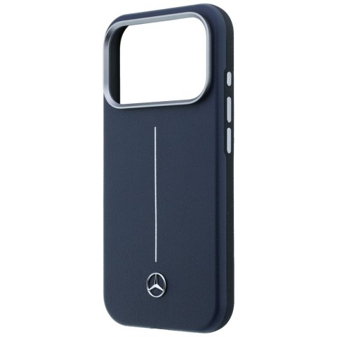 Etui Mercedes Leather Semi Wrap Iconic Line MagSafe do iPhone 17 Pro granatowy