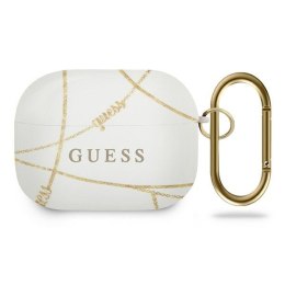 Guess GUACAPTPUCHWH AirPods Pro coverbiały/white Gold Chain Collection