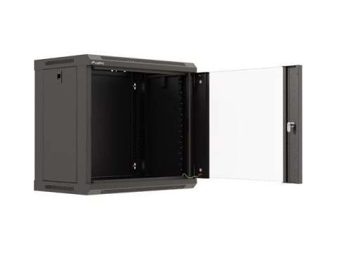 LANBERG SZAFA INSTALACYJNA RACK WISZĄCA 19" 9U 540X350 CZARNA DRZWI PRZESZKLONE (FLAT PACK)