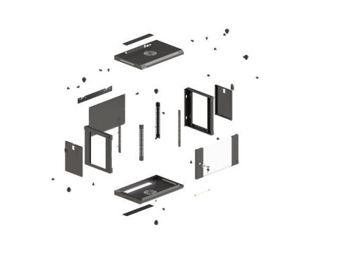 LANBERG SZAFA INSTALACYJNA RACK WISZĄCA 19" 9U 540X350 CZARNA DRZWI PRZESZKLONE (FLAT PACK)
