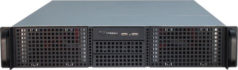 Inter-Tech 2U-20255 Rack Czarny, Stal nierdzewna