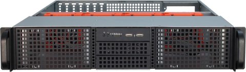 Inter-Tech 2U-20255 Rack Czarny, Stal nierdzewna