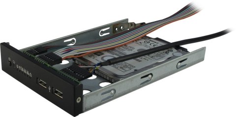 Inter-Tech 2U-20255 Rack Czarny, Stal nierdzewna