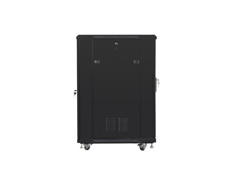 SZAFA INSTALACYJNA RACK STOJĄCA 19" 22U 600X800 CZARNA DRZWI PERFOROWANE LANBERG (FLAT PACK)