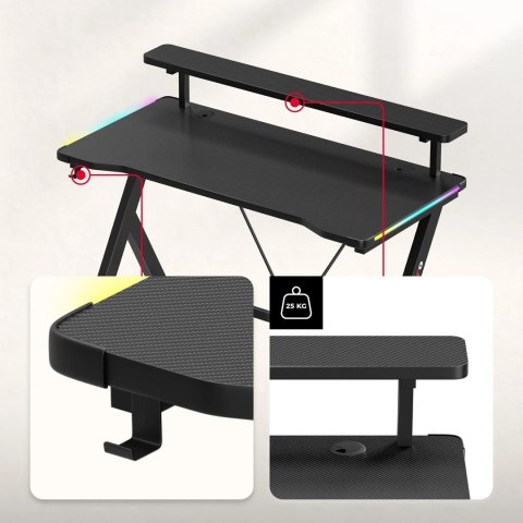 Biurko Huzaro Hero 1.9 RGB Black