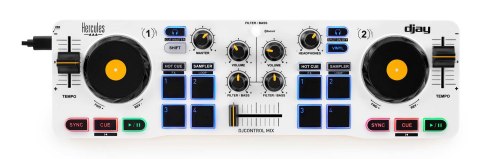 Hercules DJControl Control MIX Bluetooth Pour Smartphone et tablettes Android e 2 kan. Czarny, Biały, Żółty