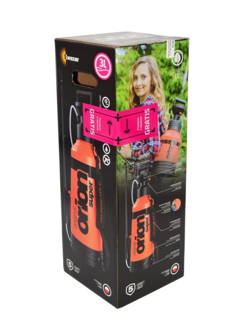 KWAZAR.OPRYSKIWACZ ORION SUPER NEW 3l + PRZYŁĄCZE 3 RZĘDOWE