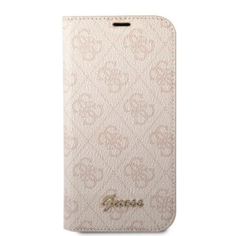 Guess GUBKP14XHG4SHP iPhone 14 Pro Max 6,7" różowy/pink book 4G Vintage Gold Logo