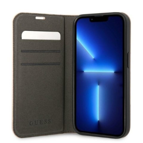 Guess GUBKP14XHG4SHP iPhone 14 Pro Max 6,7" różowy/pink book 4G Vintage Gold Logo