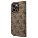 Guess GUBKP14XHG4SHW iPhone 14 Pro Max 6,7" brązowy/brown book 4G Vintage Gold Logo