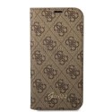 Guess GUBKP14XHG4SHW iPhone 14 Pro Max 6,7" brązowy/brown book 4G Vintage Gold Logo