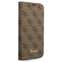 Guess GUBKP14XHG4SHW iPhone 14 Pro Max 6,7" brązowy/brown book 4G Vintage Gold Logo