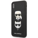 Karl Lagerfeld KLHCI65SAKICKCBK iPhone XS Max czarny/black hardcase Saffiano Karl&Choupette Head