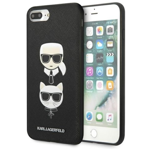 Karl Lagerfeld KLHCI8LSAKICKCBK iPhone 7 Plus / 8 Plus czarny/black hardcase Saffiano Karl&Choupette Head