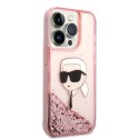 Karl Lagerfeld KLHCP14LLNKHCP iPhone 14 Pro 6,1" różowy/pink hardcase Glitter Karl Head