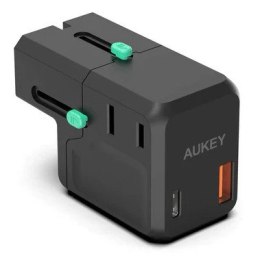 Adapter sieciowy PA-TA06 uniwersalny podróżny 1xUSB-C PowerDelivery + 1xUSB-A Quick Charge | pasuje w ponad 150 krajach