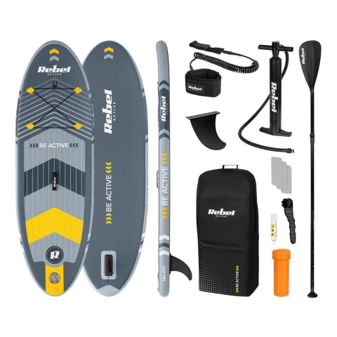 REBEL ACTIVE DESKA SUP POMPOWANA SZARA 244X76X10 ZESTAW RBA-4511
