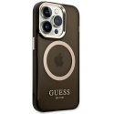 Guess GUHMP14LHTCMK iPhone 14 Pro 6,1" czarny/black hard case Gold Outline Translucent MagSafe