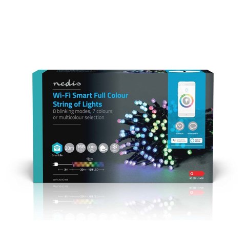 Nedis SmartLife Dekoracyjne LED Wi-Fi RGB 168 LED's 20m Android™ / IOS