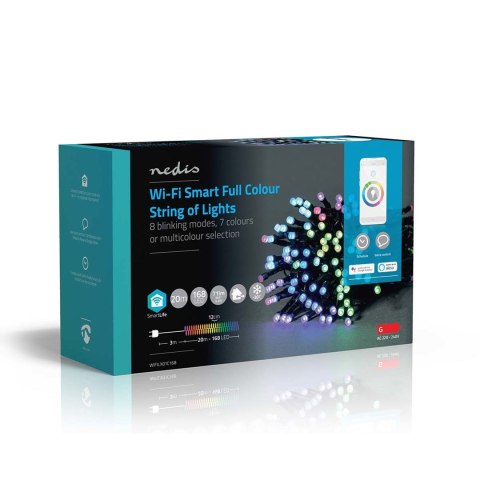 Nedis SmartLife Dekoracyjne LED Wi-Fi RGB 168 LED's 20m Android™ / IOS